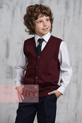 Жилет школьный бордовый для мальчика 7011/1096/1340