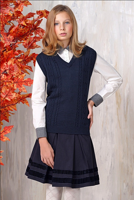 Жилет школьный синий для девочки 748/4027