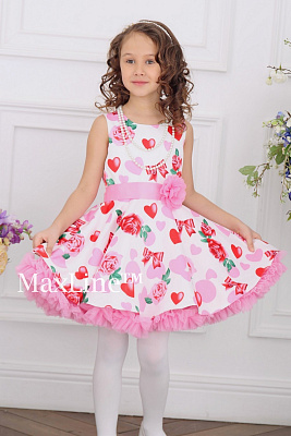 Розалина белый/розовые сердечки